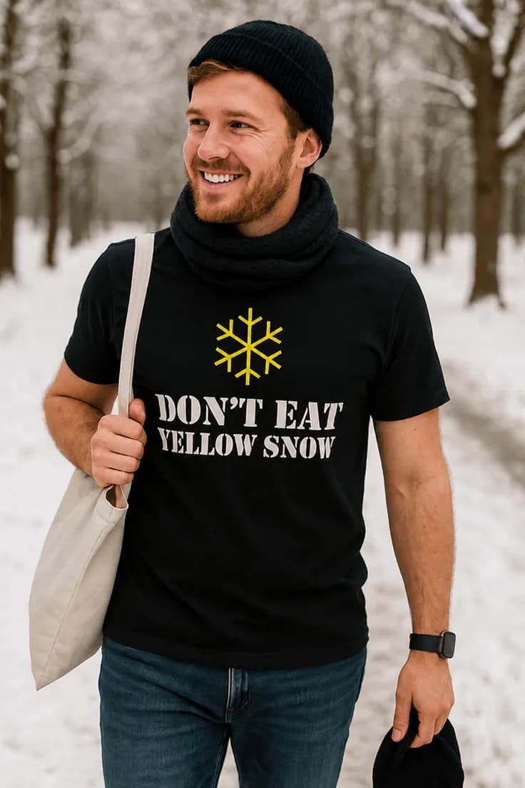 Rolig t-shirt Ät inte gul snö