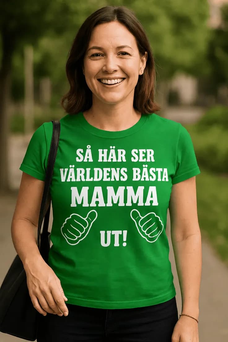 Rolig t-shirt Världens bästa mamma – SÅ HÄR SER