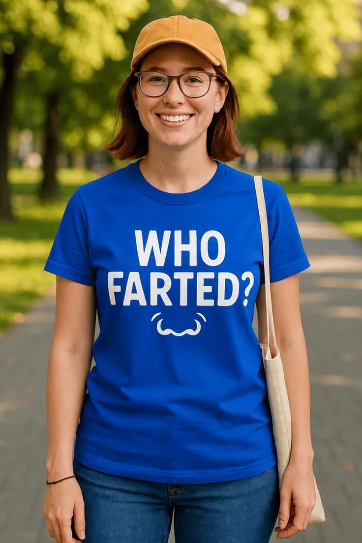 Rolig t-shirt Vem fes WHO FARTED? الما