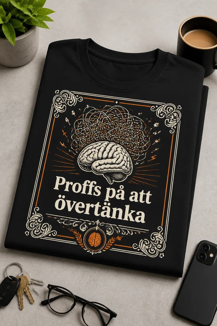 T-shirt med Proffs på att övertänka