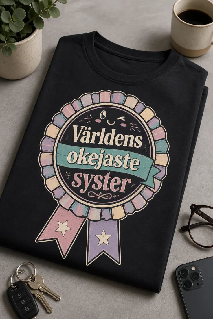 T-shirt med Världens okejaste syster