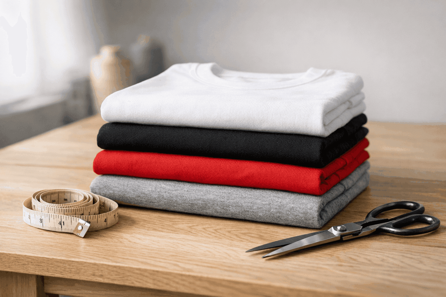 Vikta bomulls-t-shirts redo för tryck