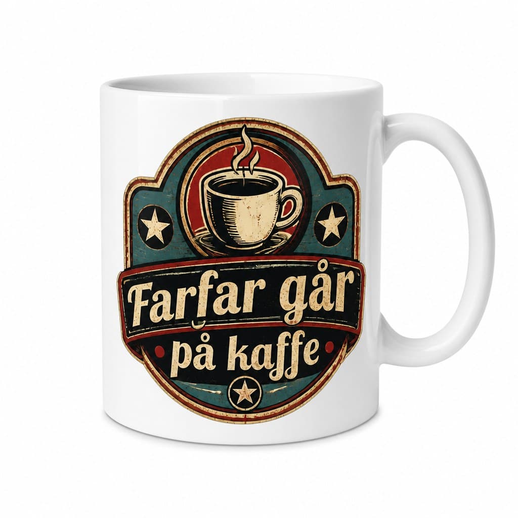 Farfar går på kaffe – vintage mugg