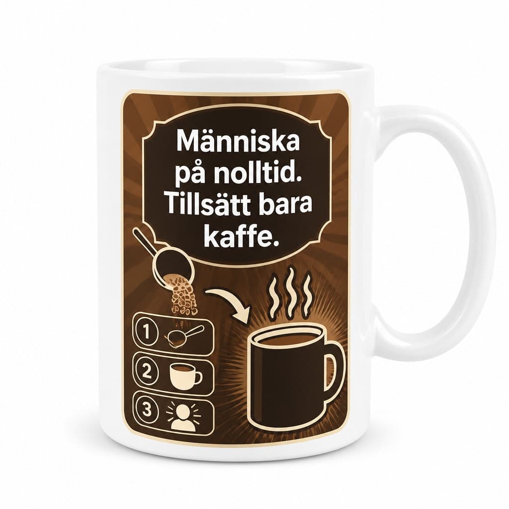 Mugg människa på nolltid, tillsätt bara kaffe