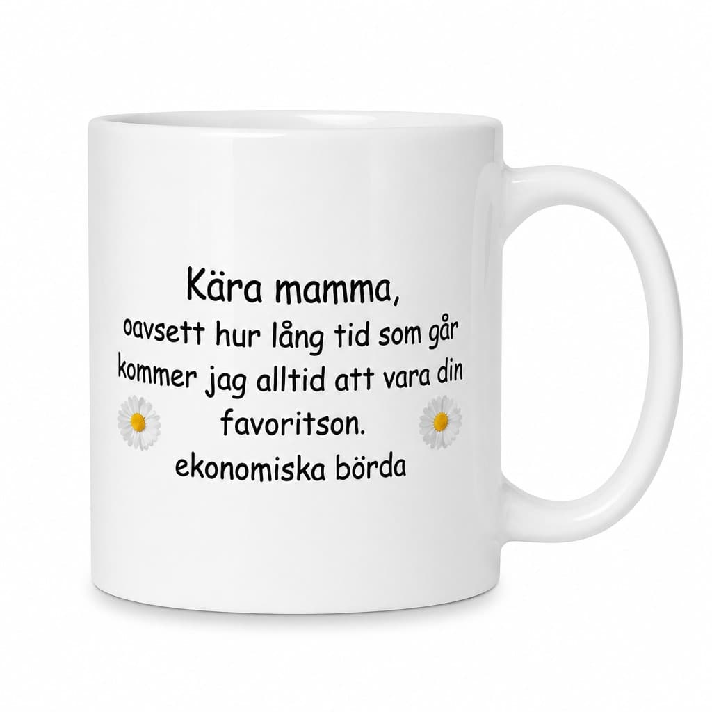 Rolig mugg Ekonomisk börda son – Kära mamma,