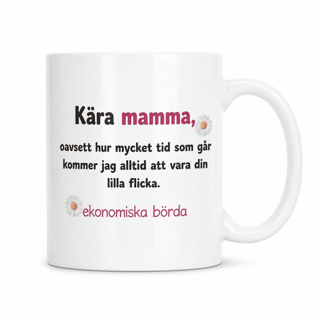 Rolig mugg Ekonomisk börda till mamma