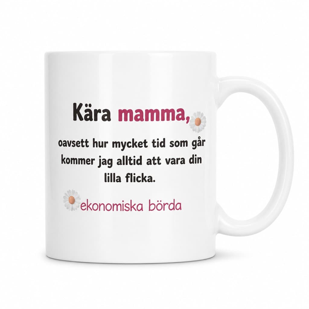 Rolig mugg Ekonomisk börda till mamma