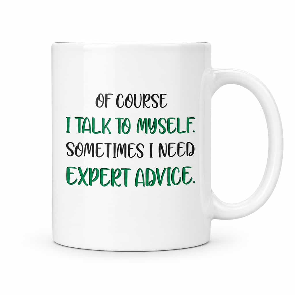 Rolig mugg Expertråd – OF COURSE I TALK TO MYSELF.
