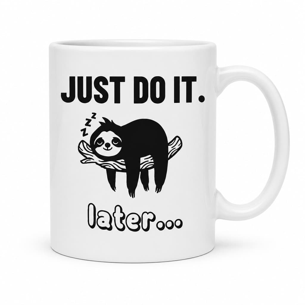 Rolig mugg Lat sengångare – JUST DO IT. later....