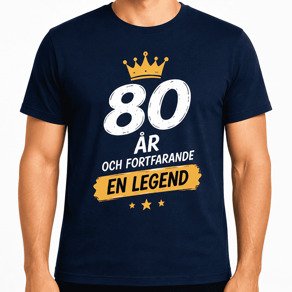 T-shirt till 80-årsdag – 80 år och fortfarande en legend