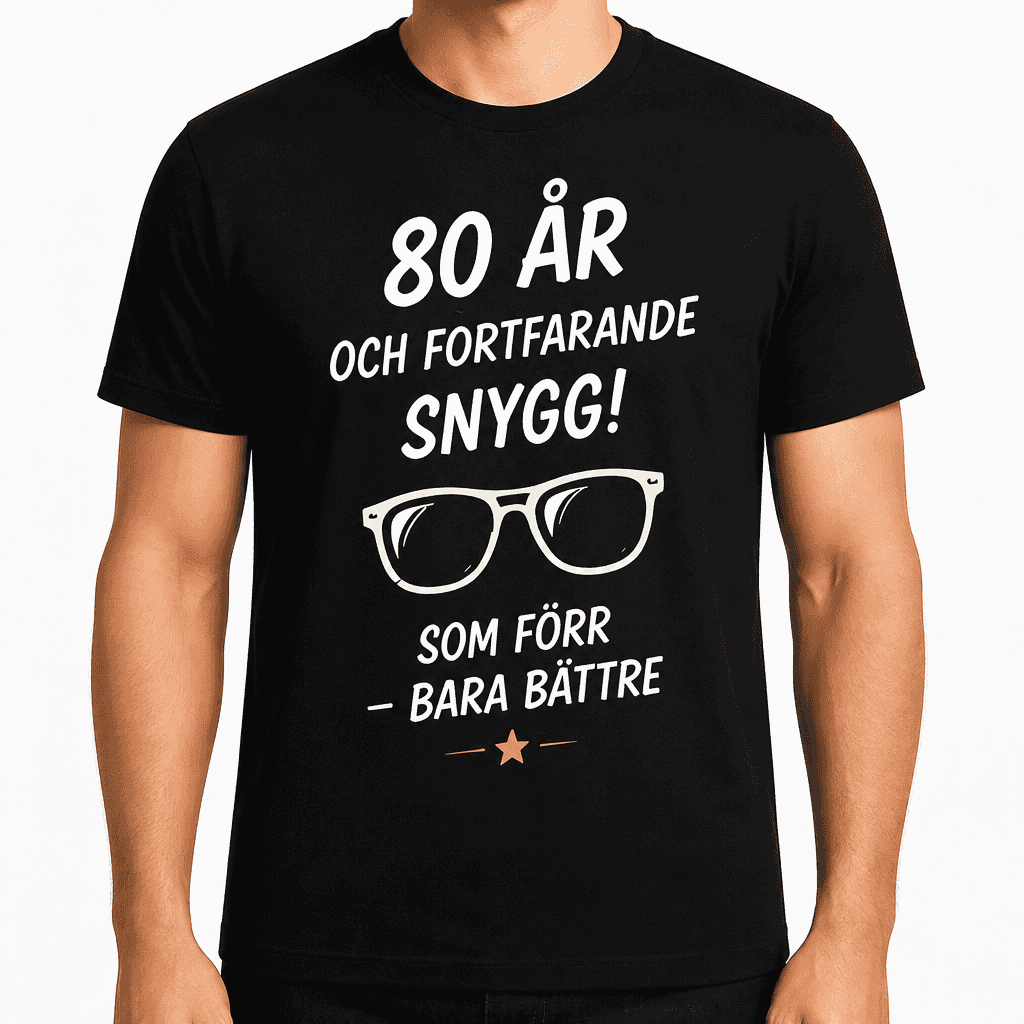 T-shirt till 80-årsdag – 80 år och fortfarande snygg! Som förr – bara bättre