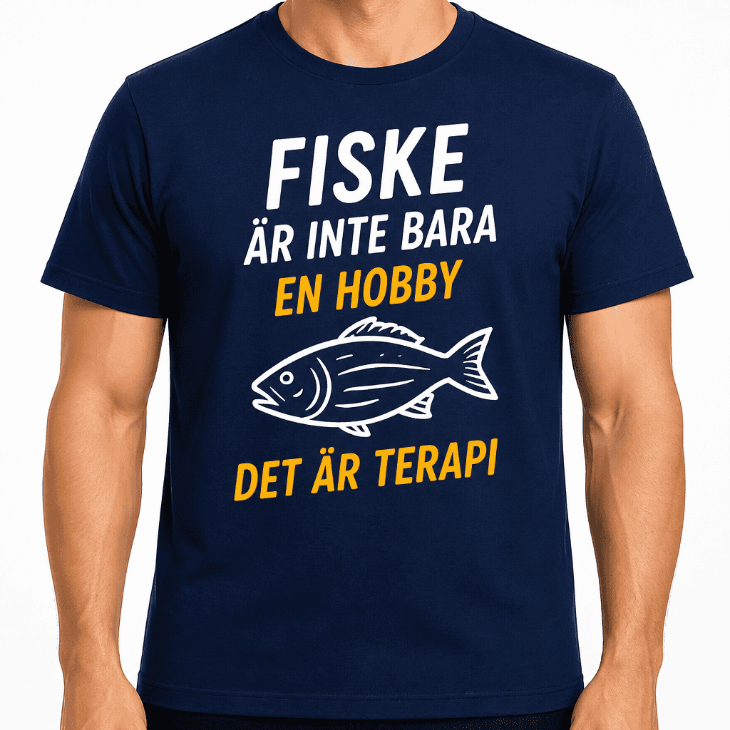 T-shirt till 70-årsdag – Fiske är inte bara en hobby det är terapi