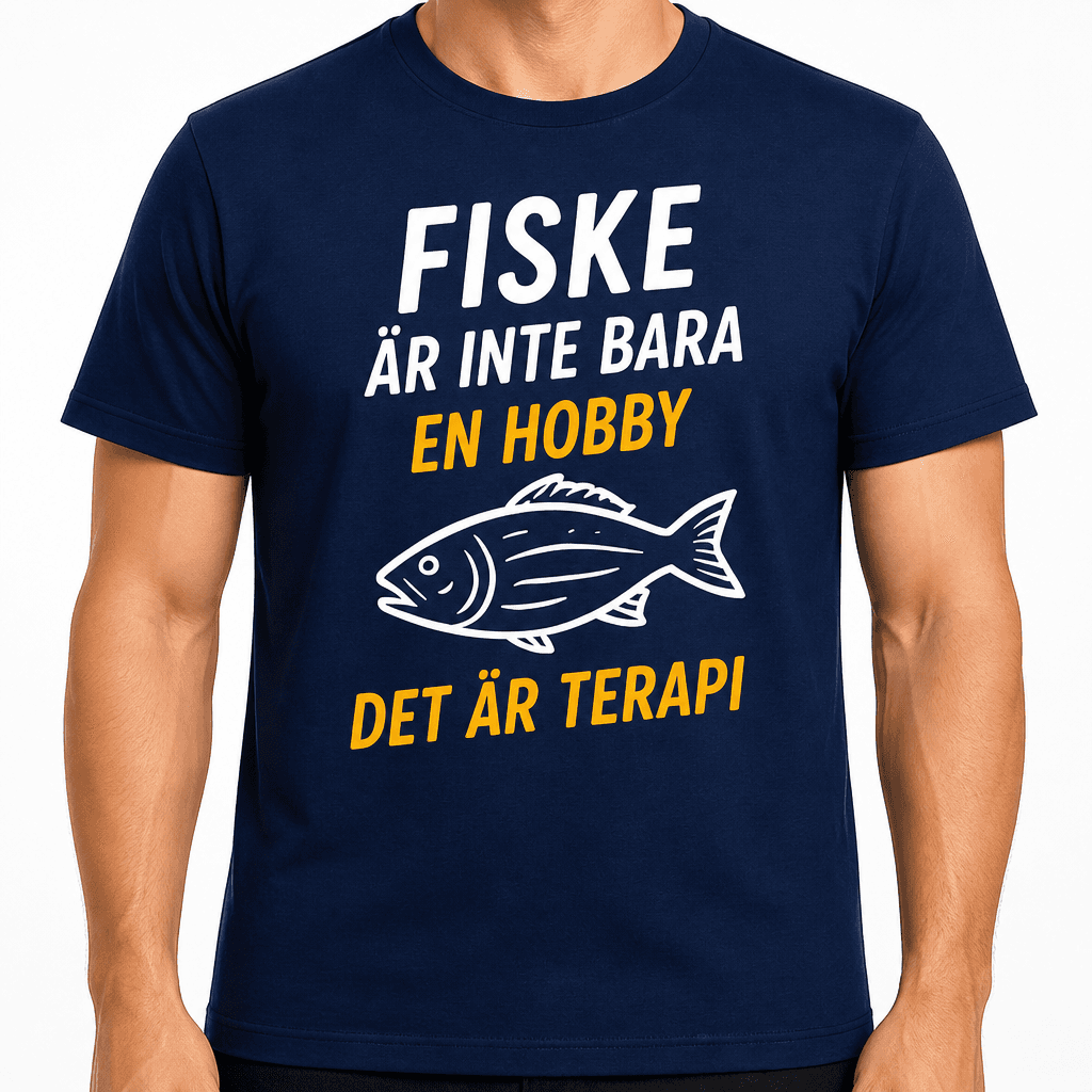 T-shirt till 70-årsdag – Fiske är inte bara en hobby det är terapi