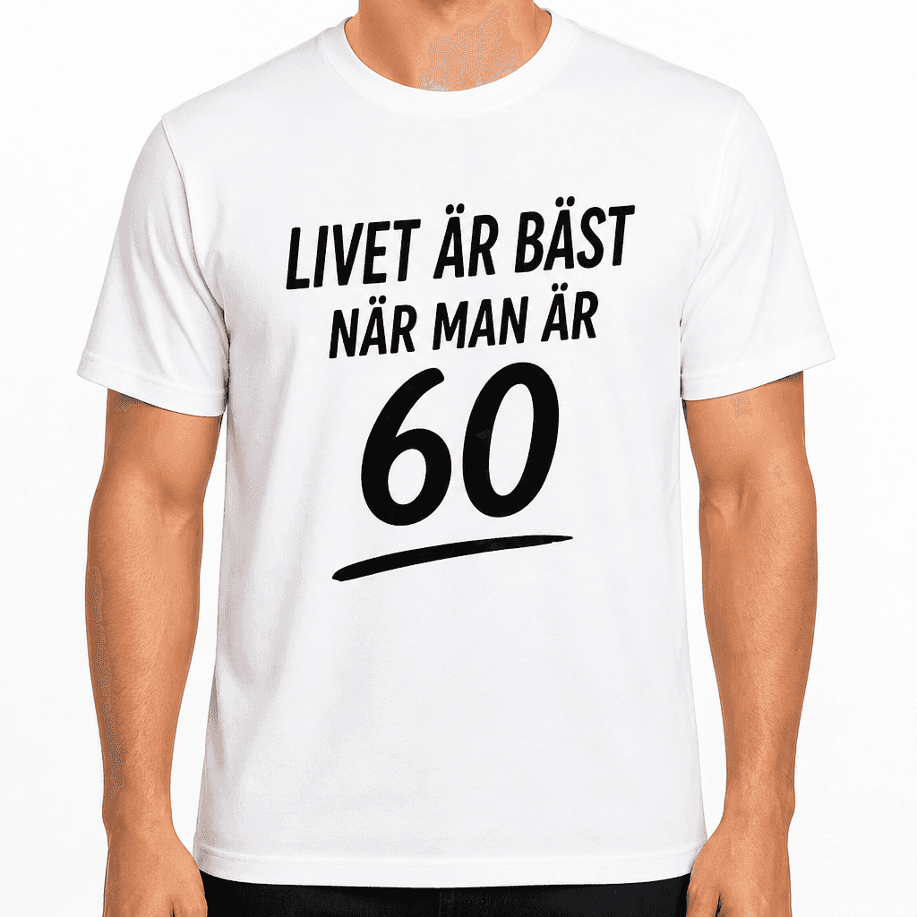 T-shirt till 60-årsdag – Livet är bäst när man är 60