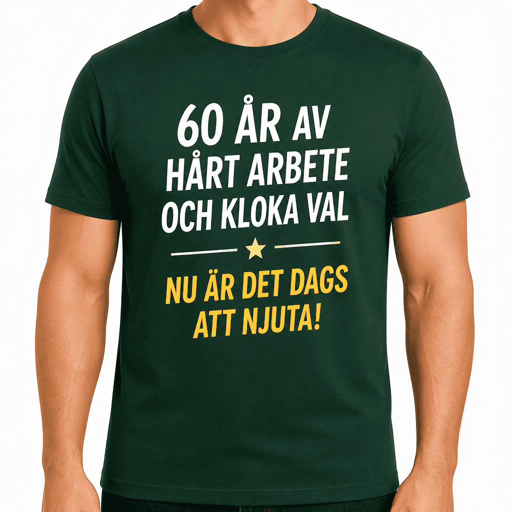 T-shirt till 60-årsdag – 60 år av hårt arbete och kloka val nu är det dags att njuta!