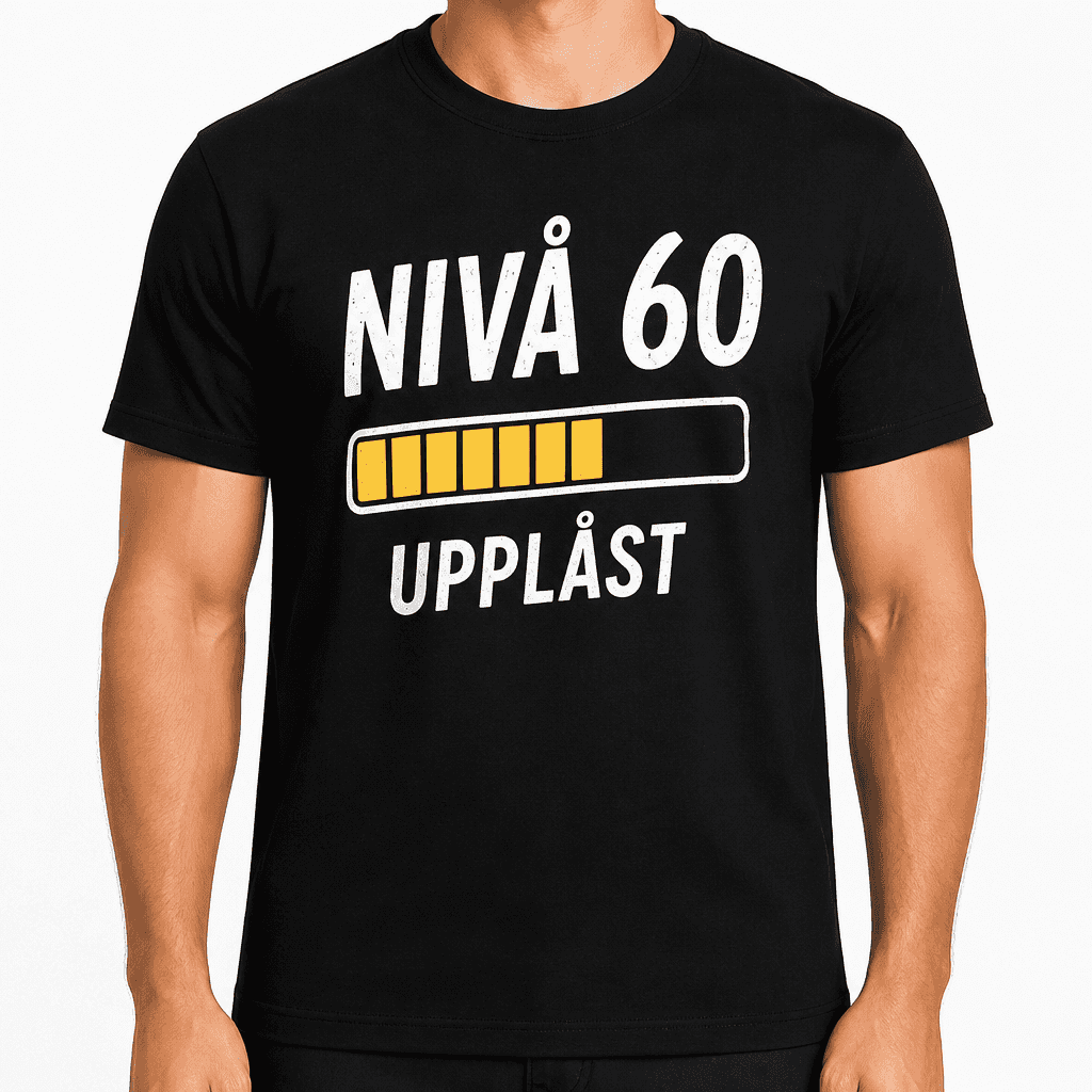 T-shirt till 60-årsdag – Nivå 60 upplåst