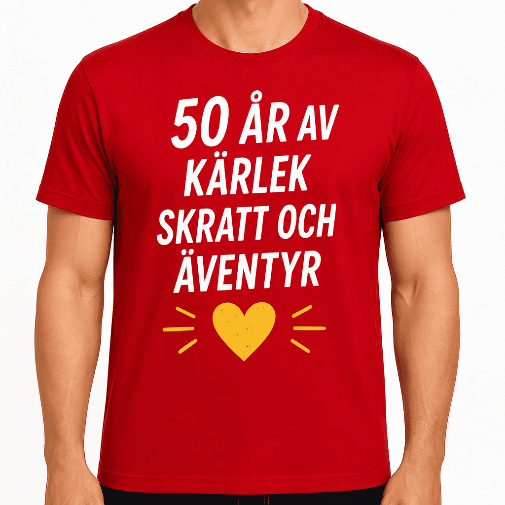 T-shirt till 50-årsdag – 50 år av kärlek skratt och äventyr