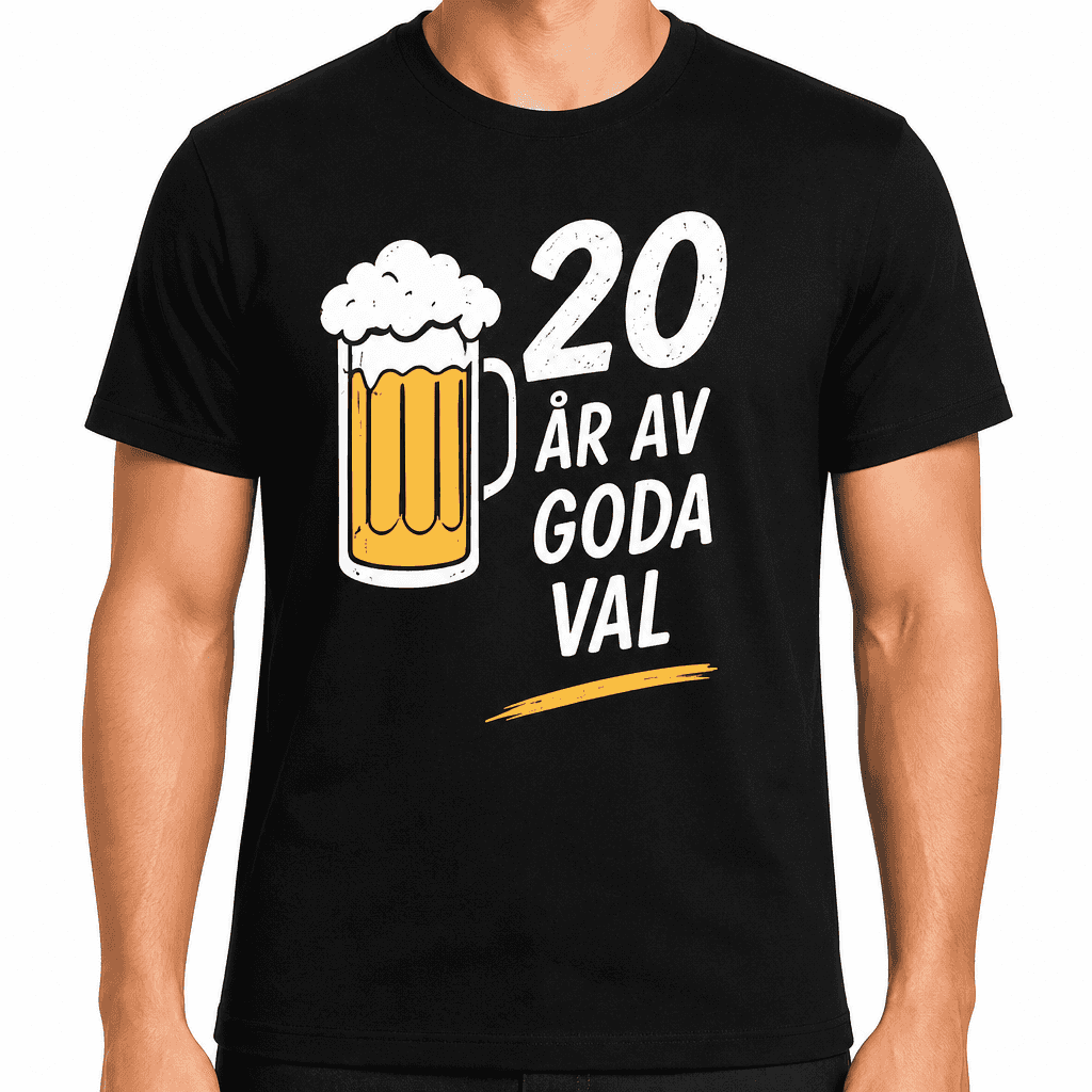 T-shirt till 20-årsdag – 20 år av goda val