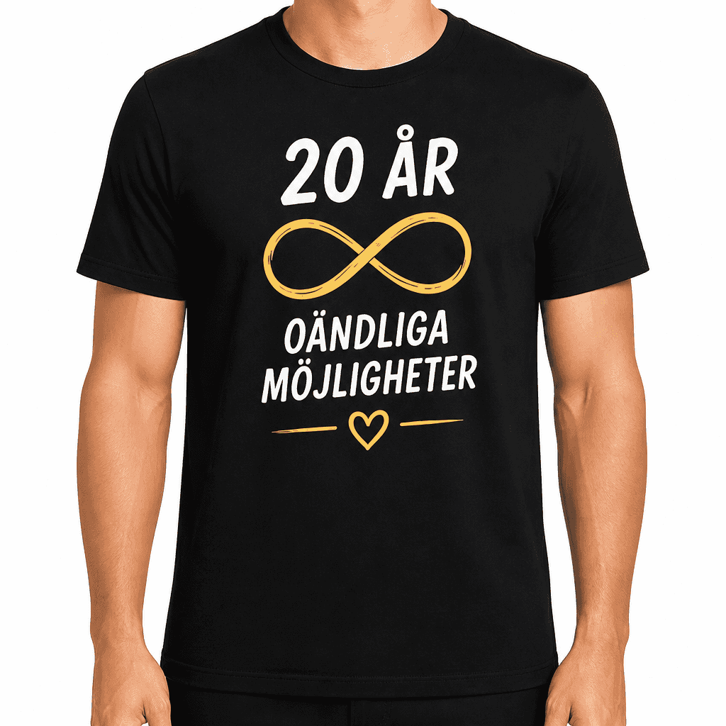 T-shirt till 20-årsdag – 20 år oändliga möjligheter