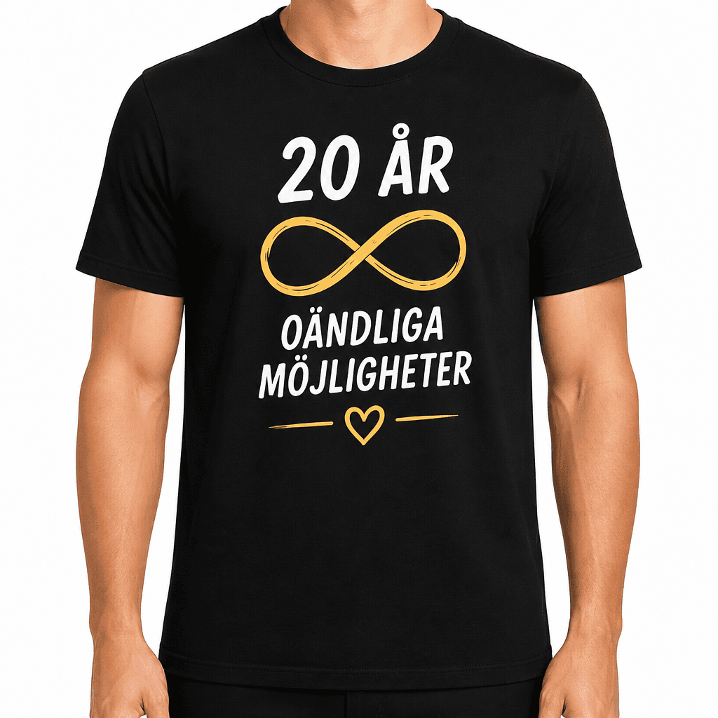 T-shirt till 20-årsdag – 20 år oändliga möjligheter