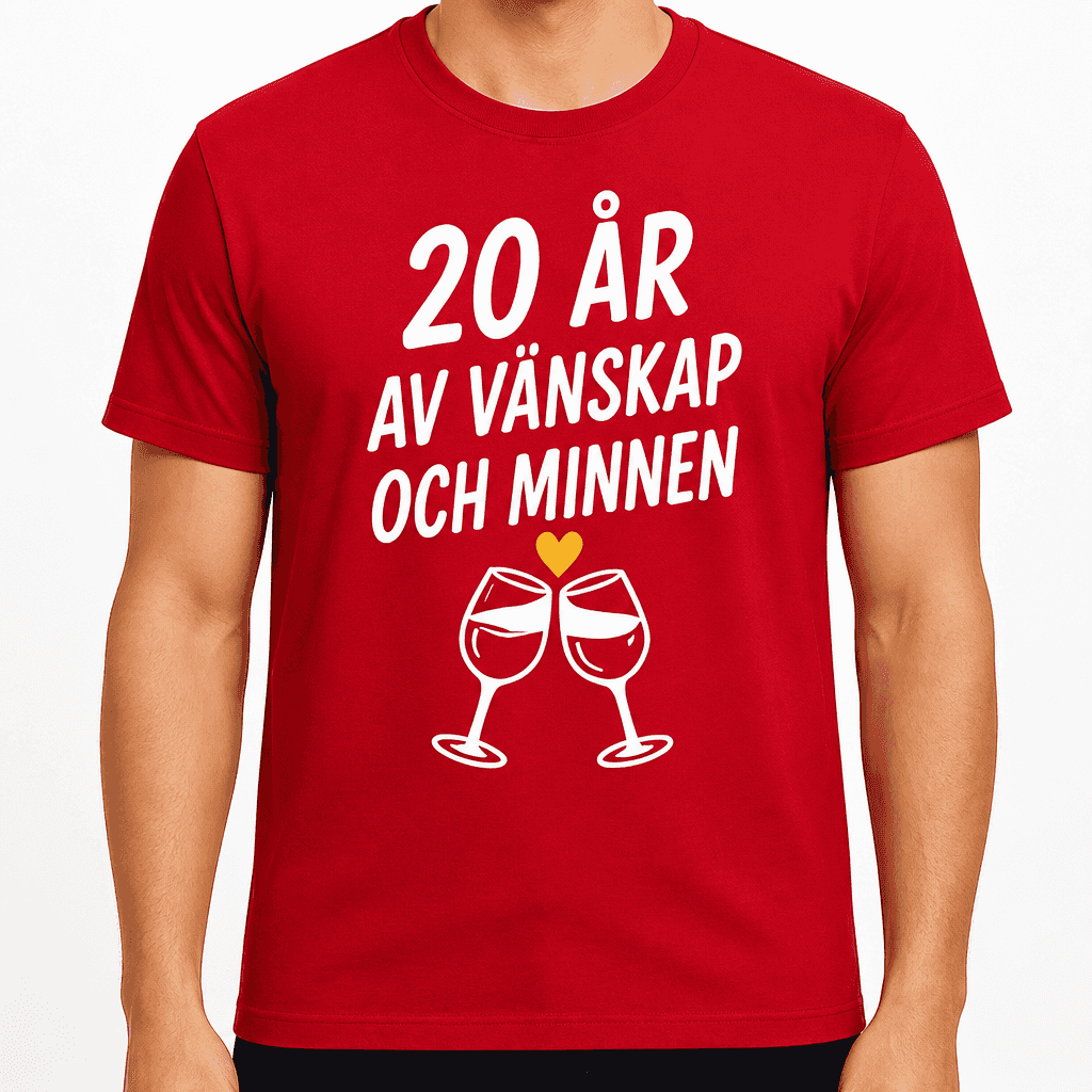 T-shirt till 20-årsdag – 20 år av vänskap och minnen