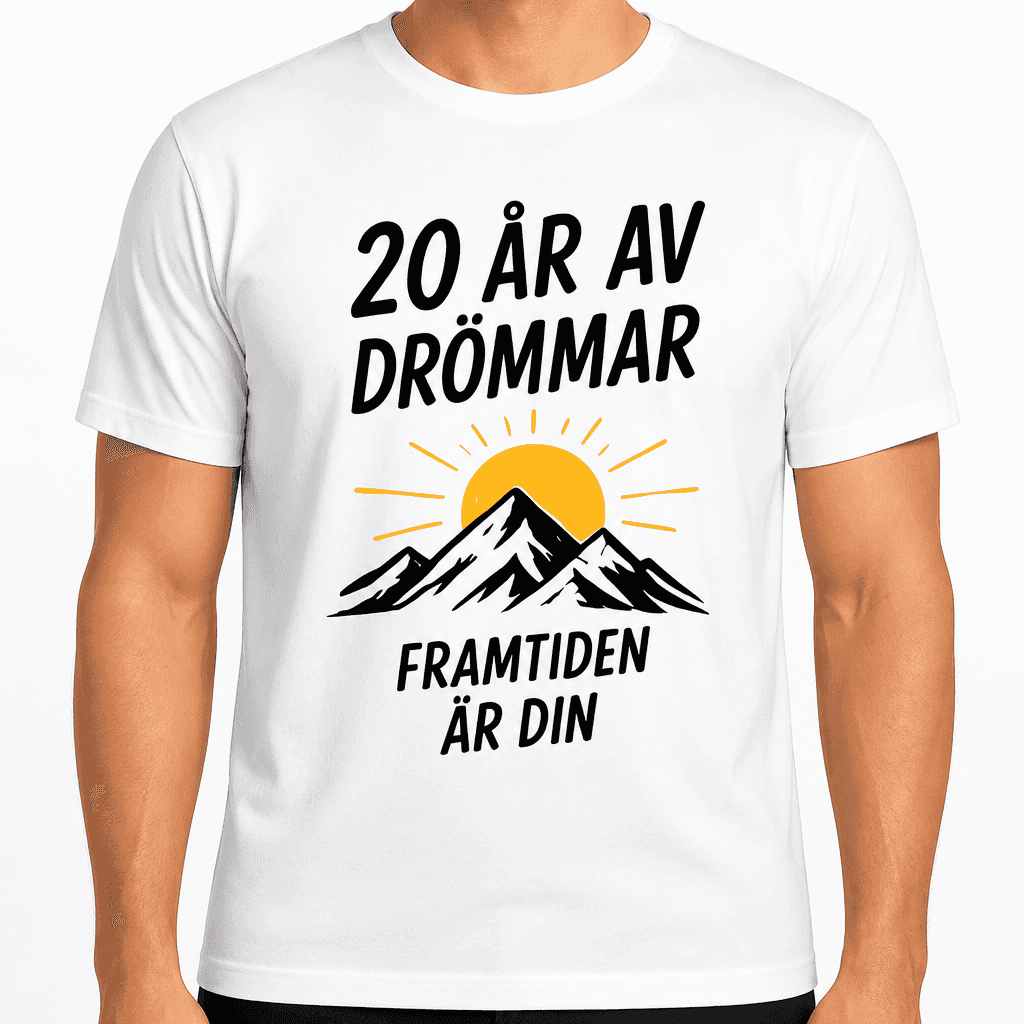 T-shirt till 20-årsdag – 20 år av drömmar framtiden är din