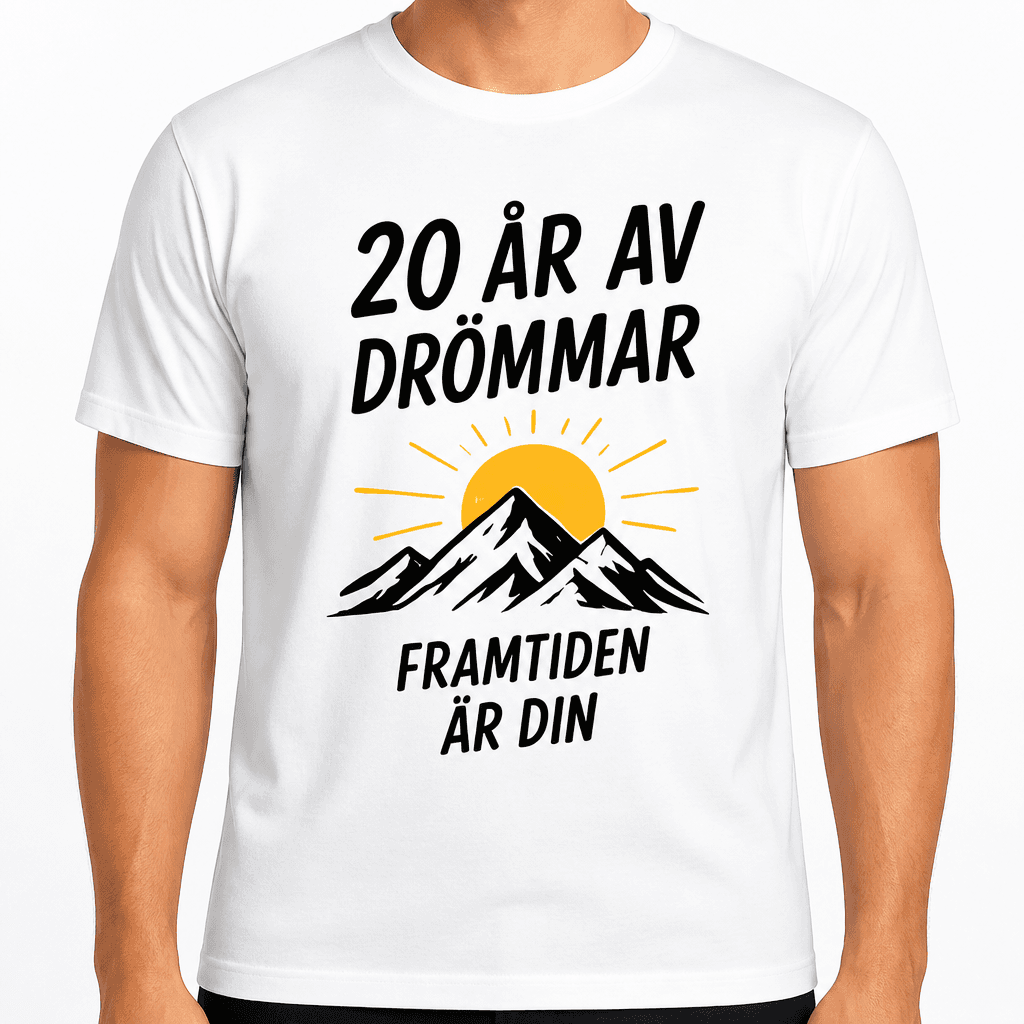 T-shirt till 20-årsdag – 20 år av drömmar framtiden är din