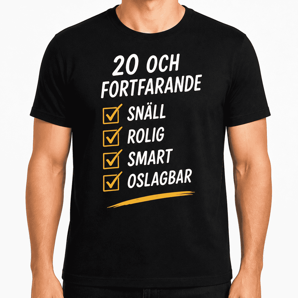 T-shirt till 20-årsdag – 20 och fortfarande snäll rolig smart oslagbar