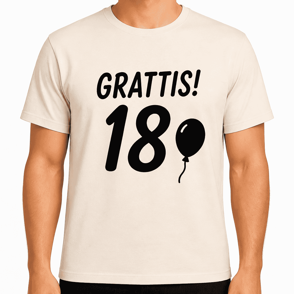 T-shirt till 18-årsdag – Grattis! 18