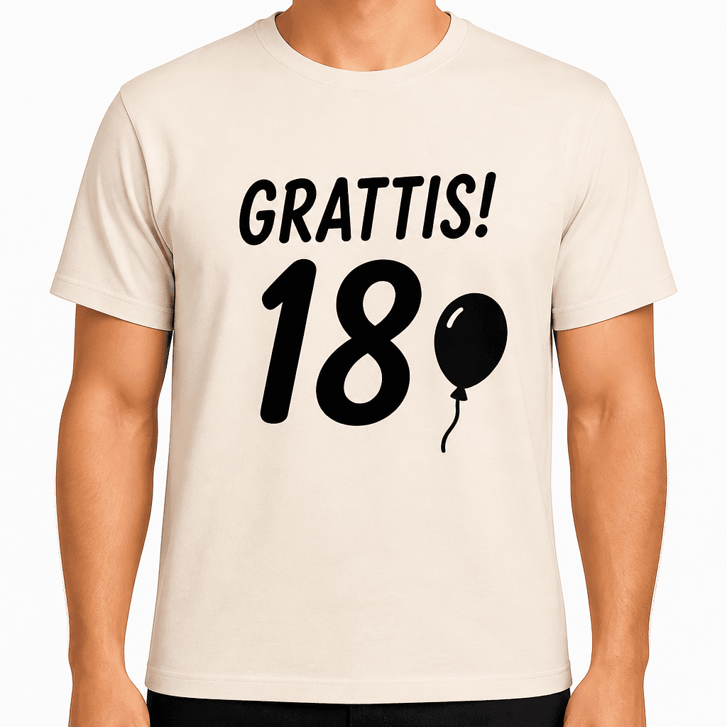 T-shirt till 18-årsdag – Grattis! 18