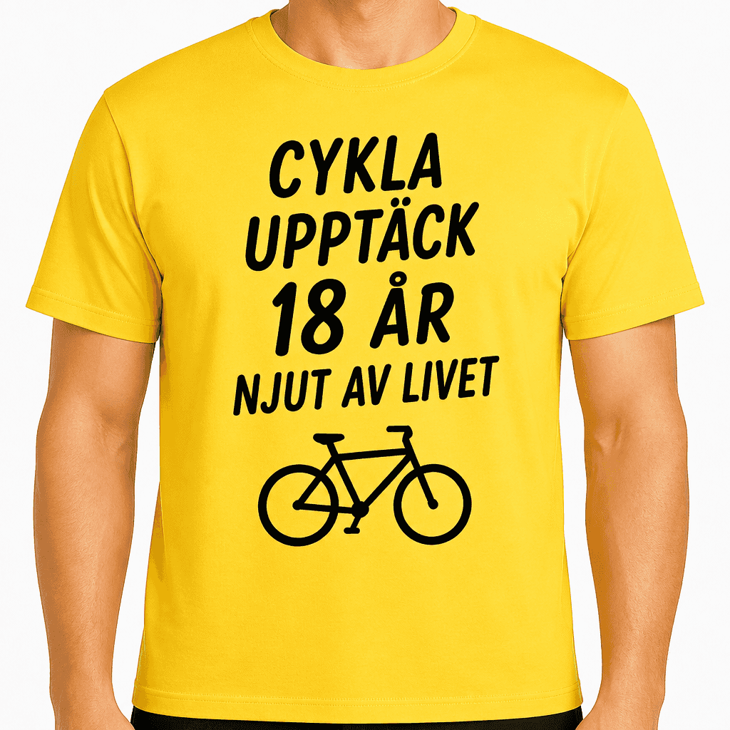 T-shirt till 18-årsdag – Cykla upptäck 18 år njut av livet