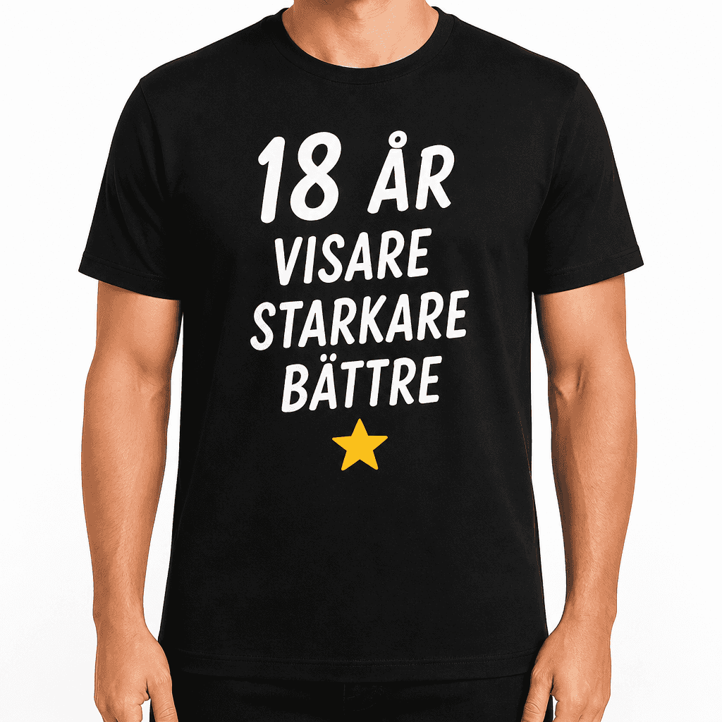 T-shirt till 18-årsdag – 18 år visare starkare bättre