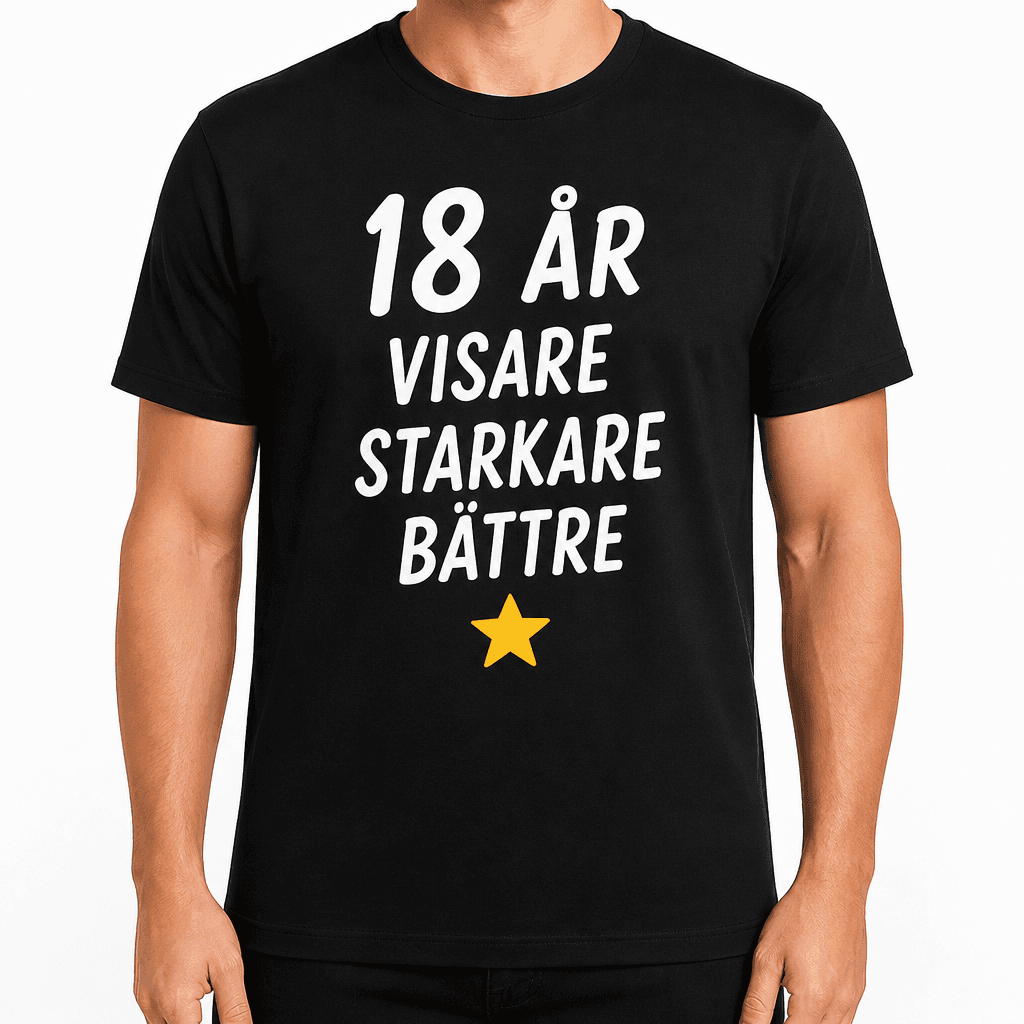 T-shirt till 18-årsdag – 18 år visare starkare bättre