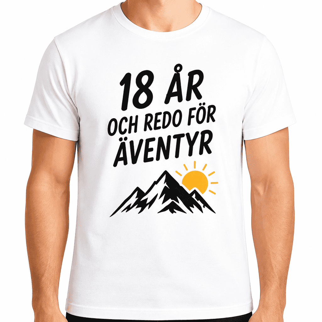 T-shirt till 18-årsdag – 18 år och redo för äventyr