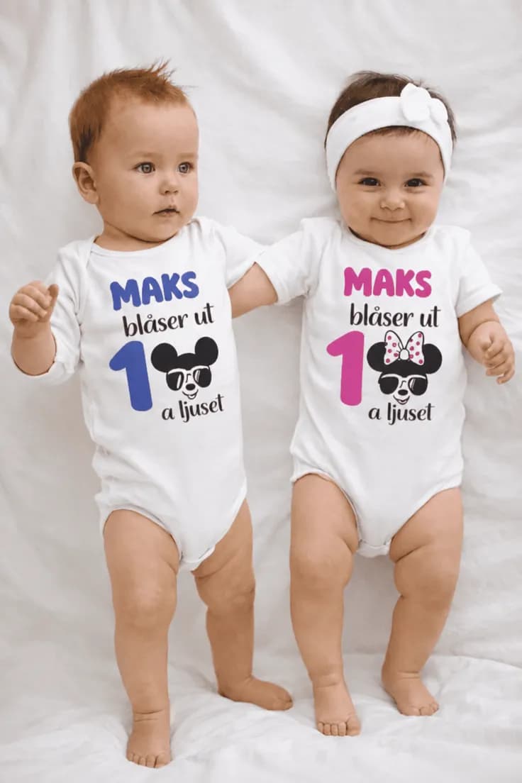Baby-body Blåser ut första ljuset med namn MAKS