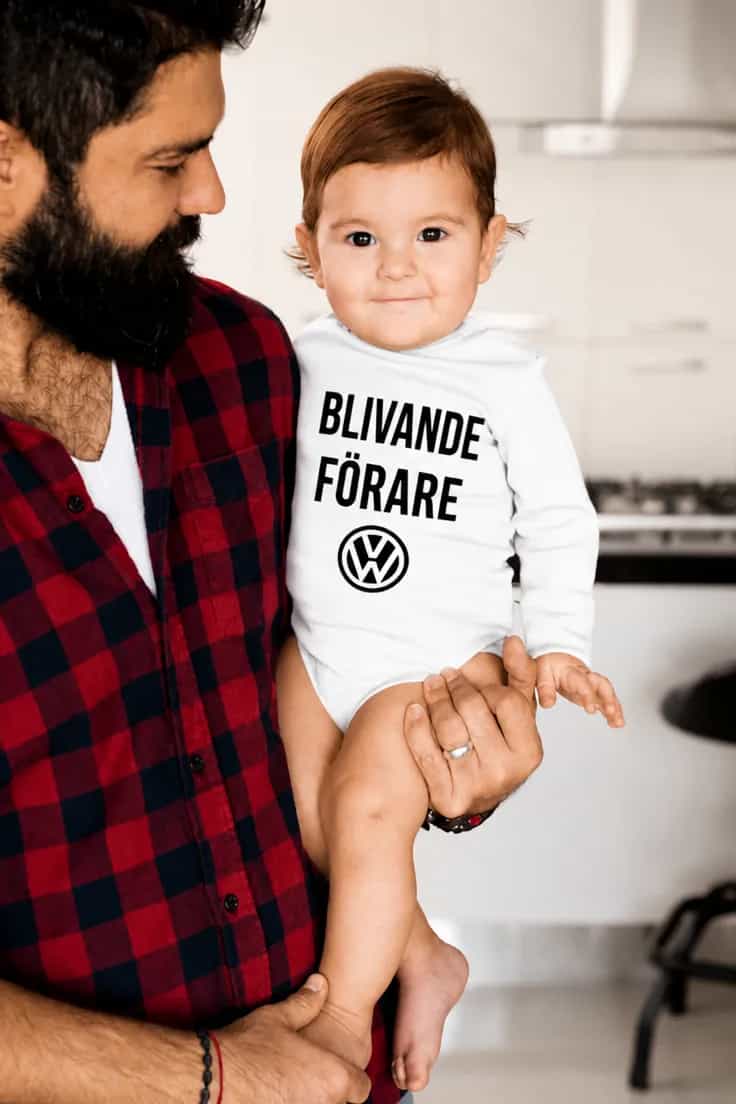 Baby-body Blivande förare med valfritt bilmärke
