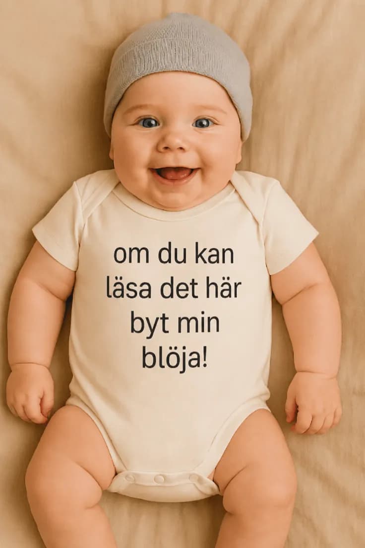 Baby-body Byt min blöja – om du kan läsa det här