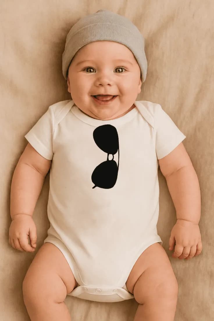 Baby-body Glasögon – rolig present till bebis