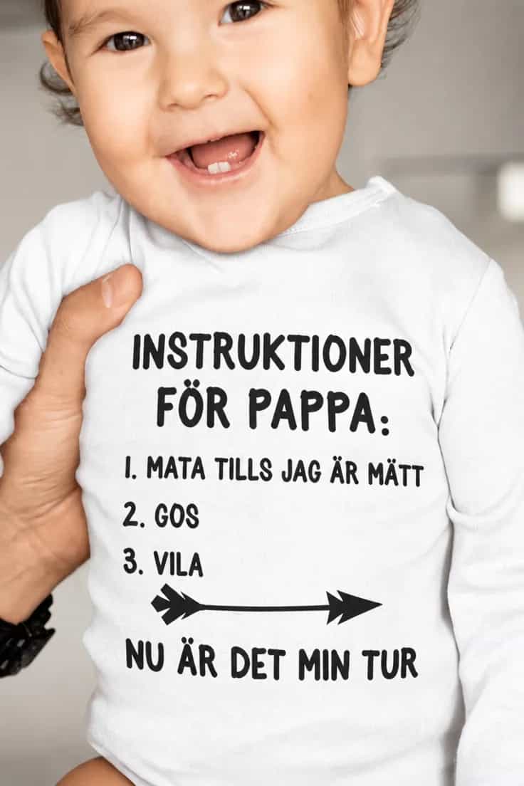Baby-body Instruktioner för pappa – INSTRUKTIONER