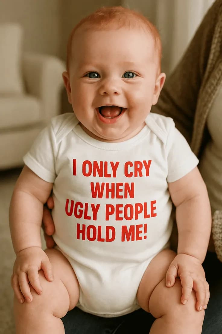 Baby-body Jag gråter bara när fula håller mig