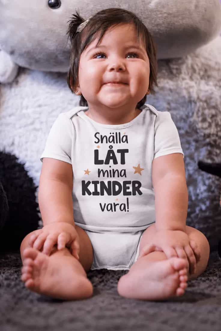 Baby-body Låt mina kinder vara – Snälla LÅT