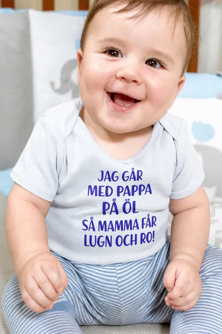 Baby-body med pappa på öl – JAG GÅR MED PAPPA