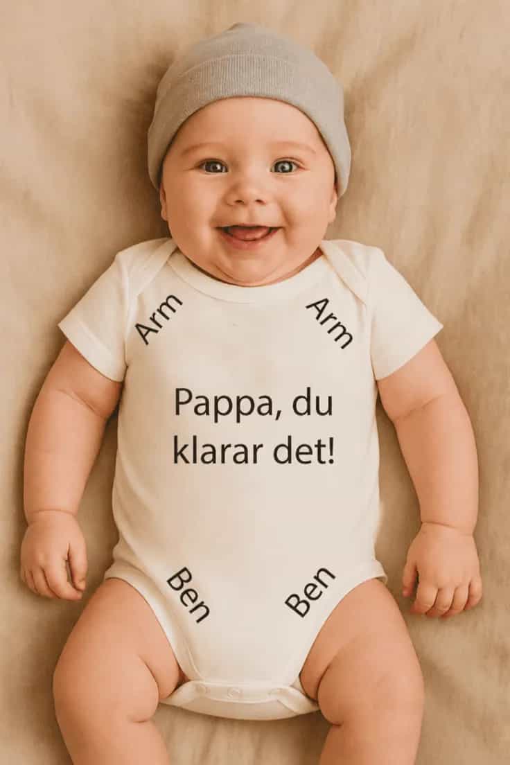 Baby-body Pappa du klarar det – Arm Arm