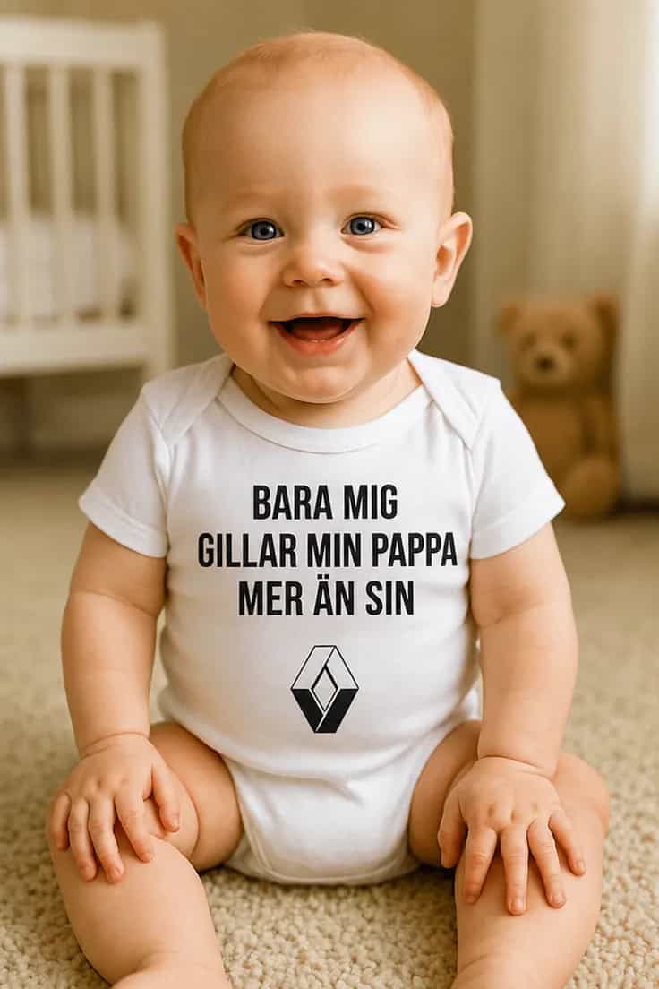 Baby-body Pappa gillar mig mest med valfritt bilmärke