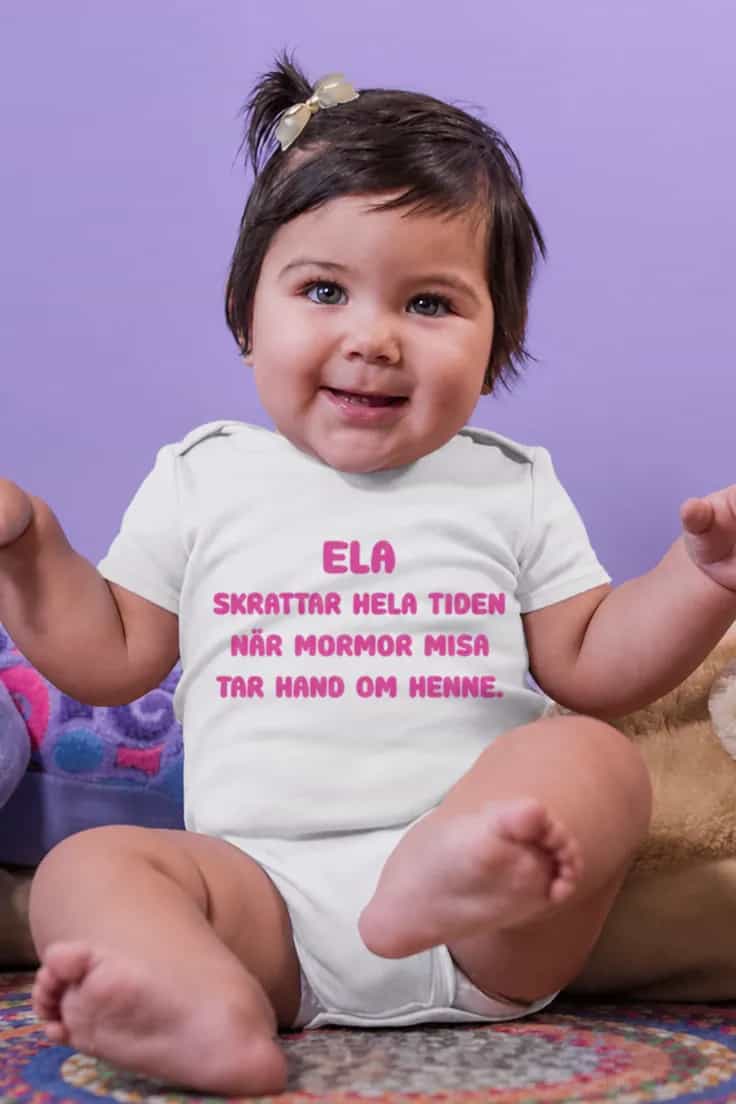 Baby-body skrattar med mormor med namn – ELA
