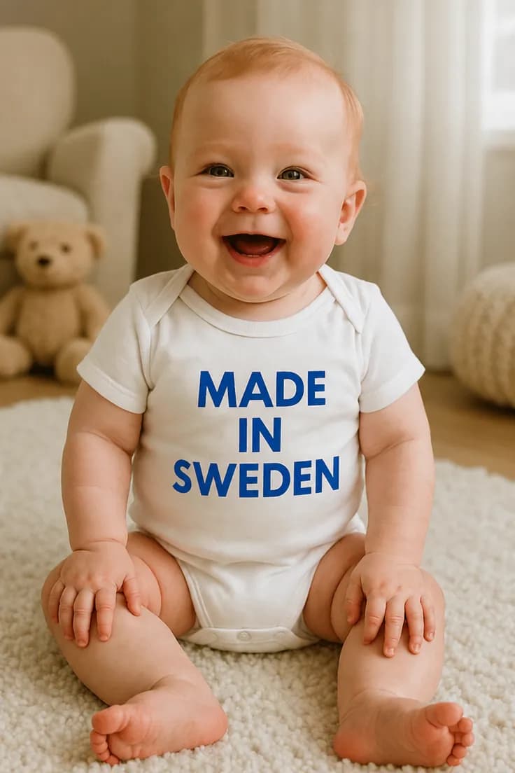Baby-body Tillverkad i Sverige – MADE IN SWEDEN