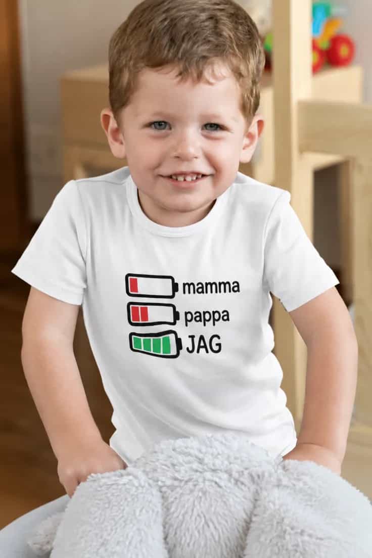 Baby-body Tomt batteri mamma pappa jag | mamma