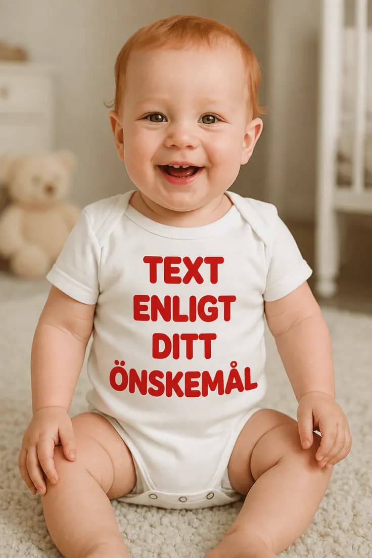 Baby-body Valfri text – TEXT ENLIGT DITT ÖNSKEMÅL