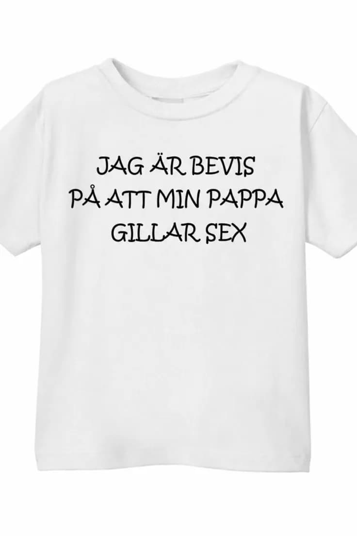 Barn t-shirt Bevis att pappa gillar sex