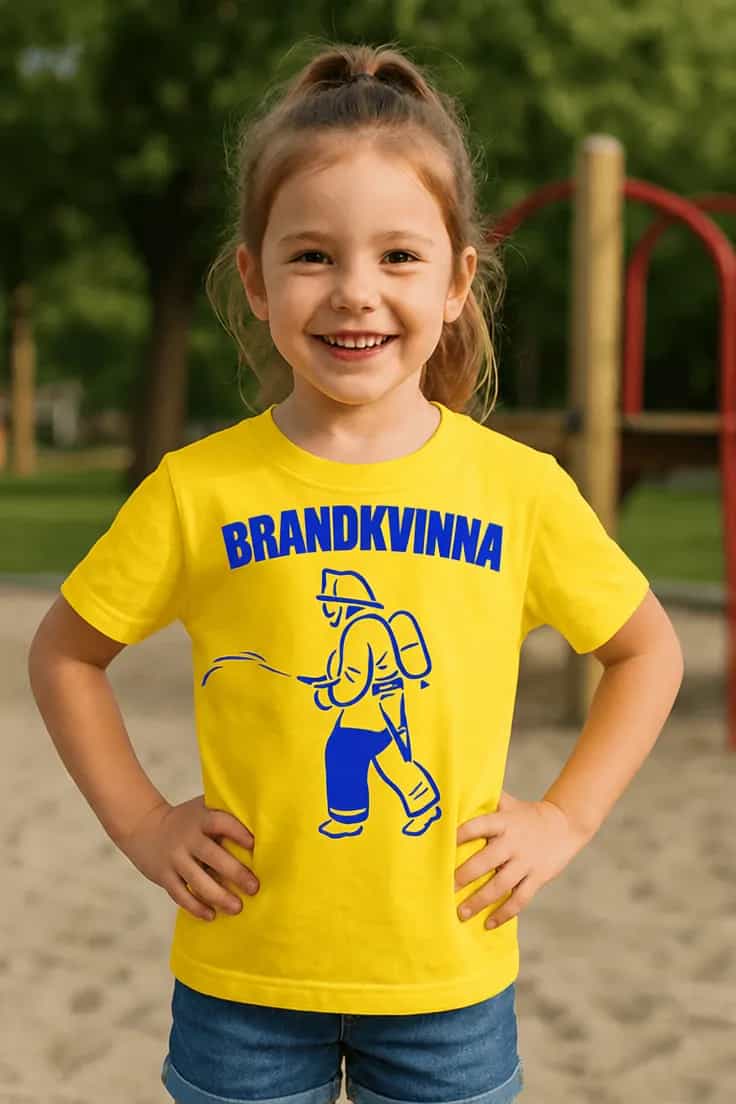 Barn t-shirt brandhjälte BRANDKVINNA